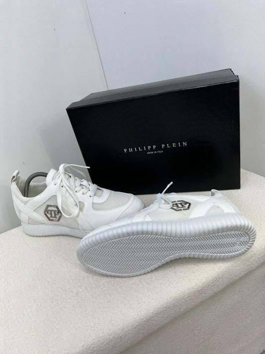 PHILLIP PLEIN White PP Predator Chunky Trainer - UK 8