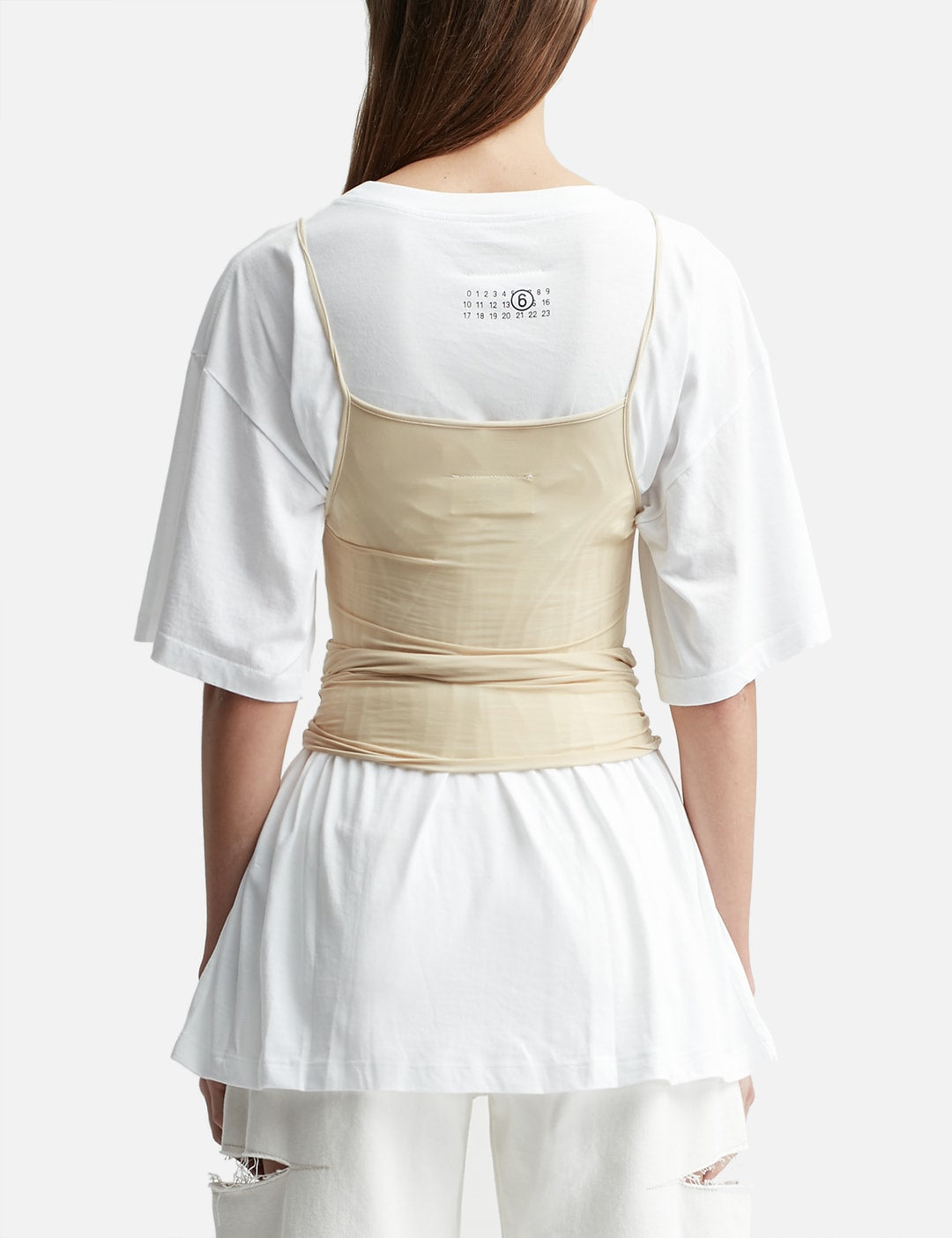 Maison Margiela Beige Camisole Top Layered Over A White T-shirt - New In Tags Small