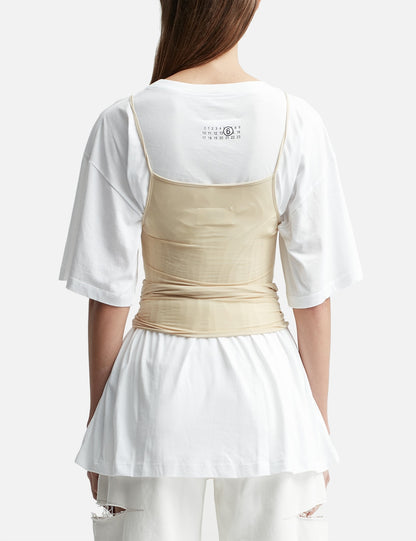 Maison Margiela Beige Camisole Top Layered Over A White T-shirt - New In Tags Small