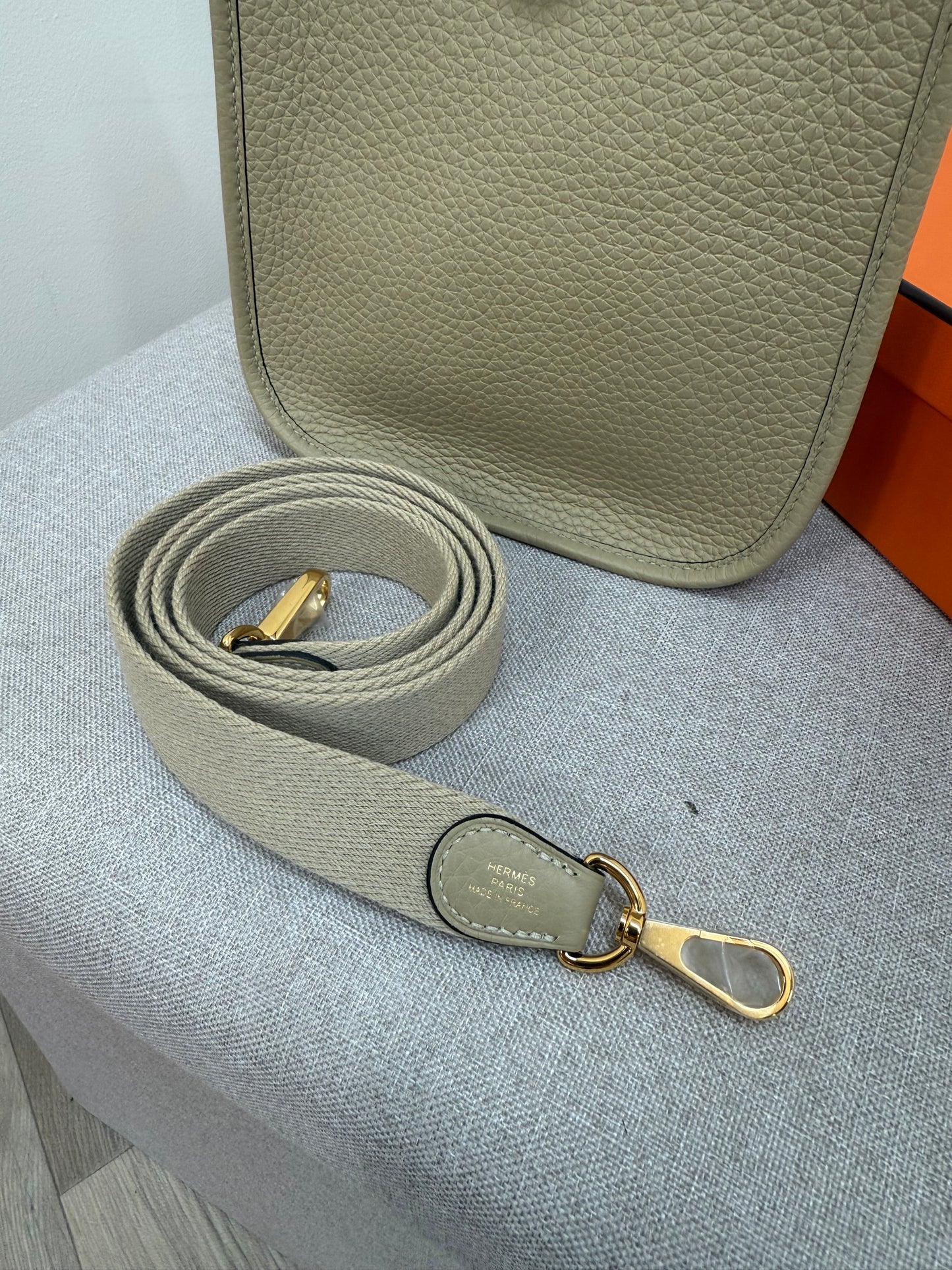 Hermès Mini Evelyne 16 Trench Gold Hardware, Brand New