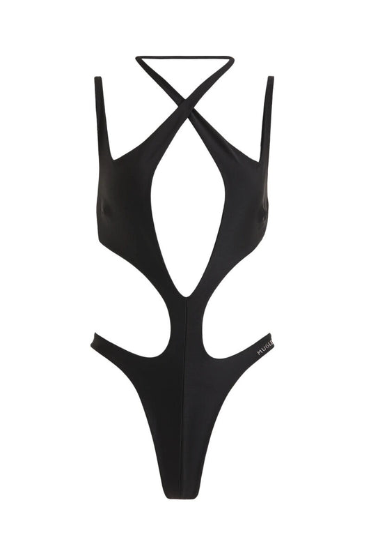 Mugler X H&M Black Strap Cut Out Swimsuit-Brand New , UK 14