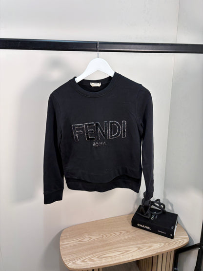 Fendi Black Logo Cropped Jumper – UK6