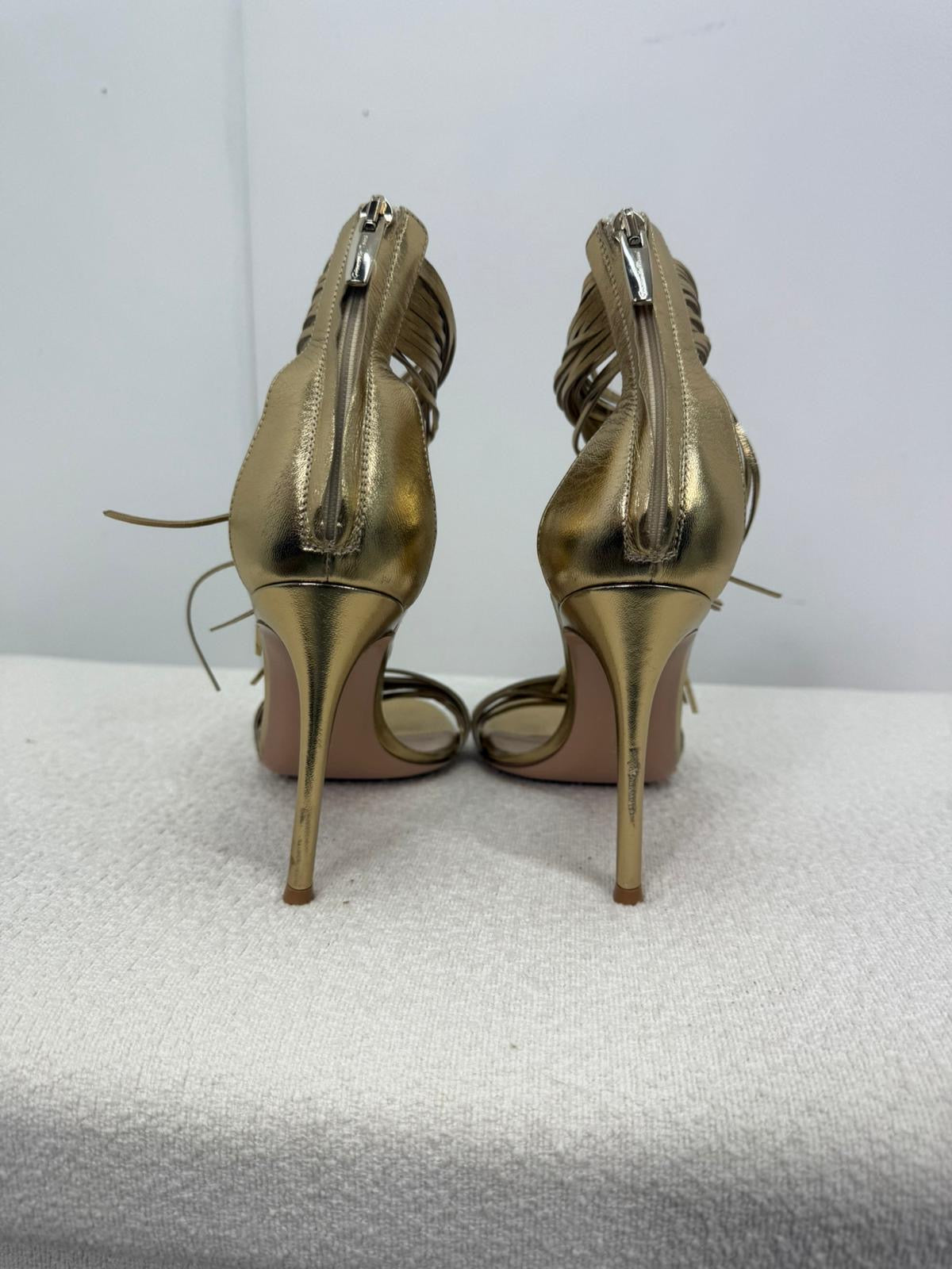 Gianvito Rossi Gold Tassel 'Noelle' Heels - UK 6