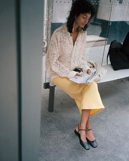 Muster Cream Embroidery Shirt - New In Tags 36/small