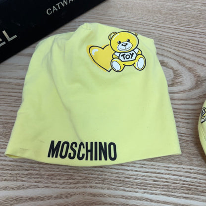 Kids Moschino Yellow Hat & Bib Set