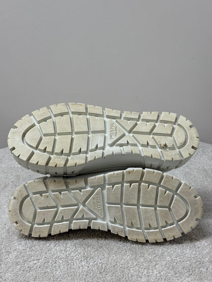 Prada White And Black Double Wheel Trainers -UK 5