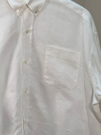 Vetements White Logo Collared Shirt - Small