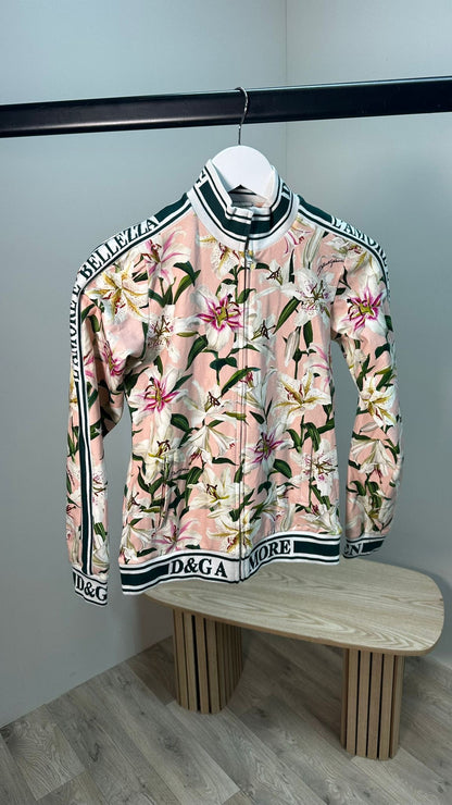 Kids Dolce & Gabbana Peach Green Floral Zip-Up Jacket – Age 11-12