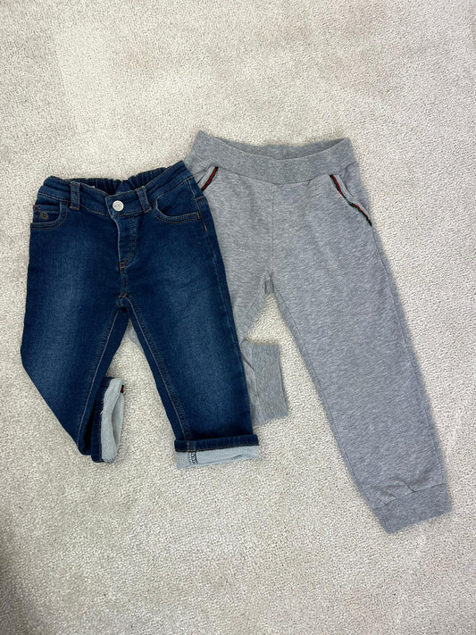 Kids Gucci Grey & Red Logo Stripe Pocket Detail Tracksuit Bottom (Age 24m)