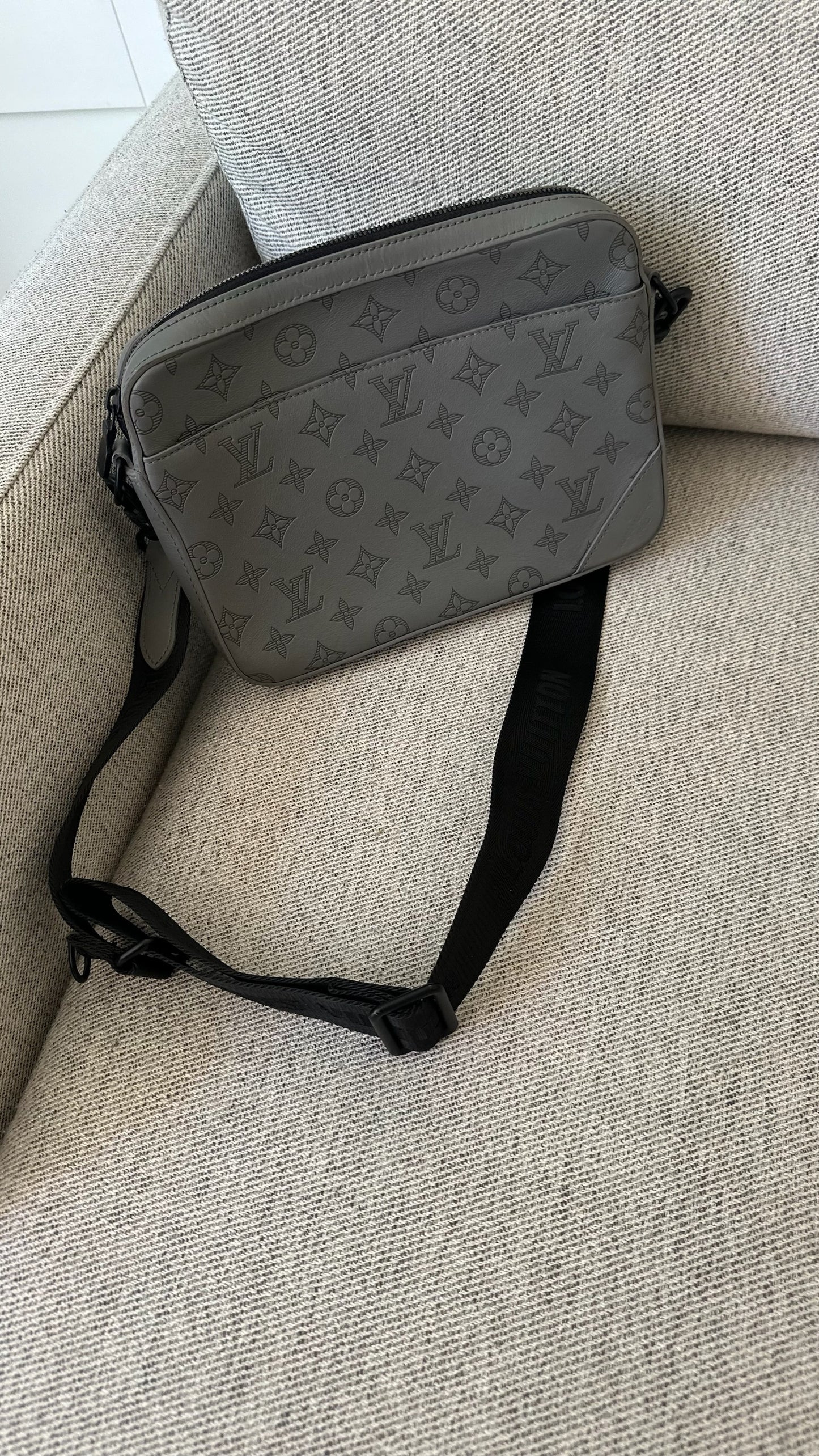 Louis Vuitton Grey Monogram Shoulder Messenger Bag