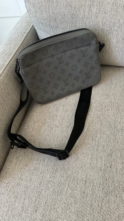Louis Vuitton Grey Monogram Shoulder Messenger Bag