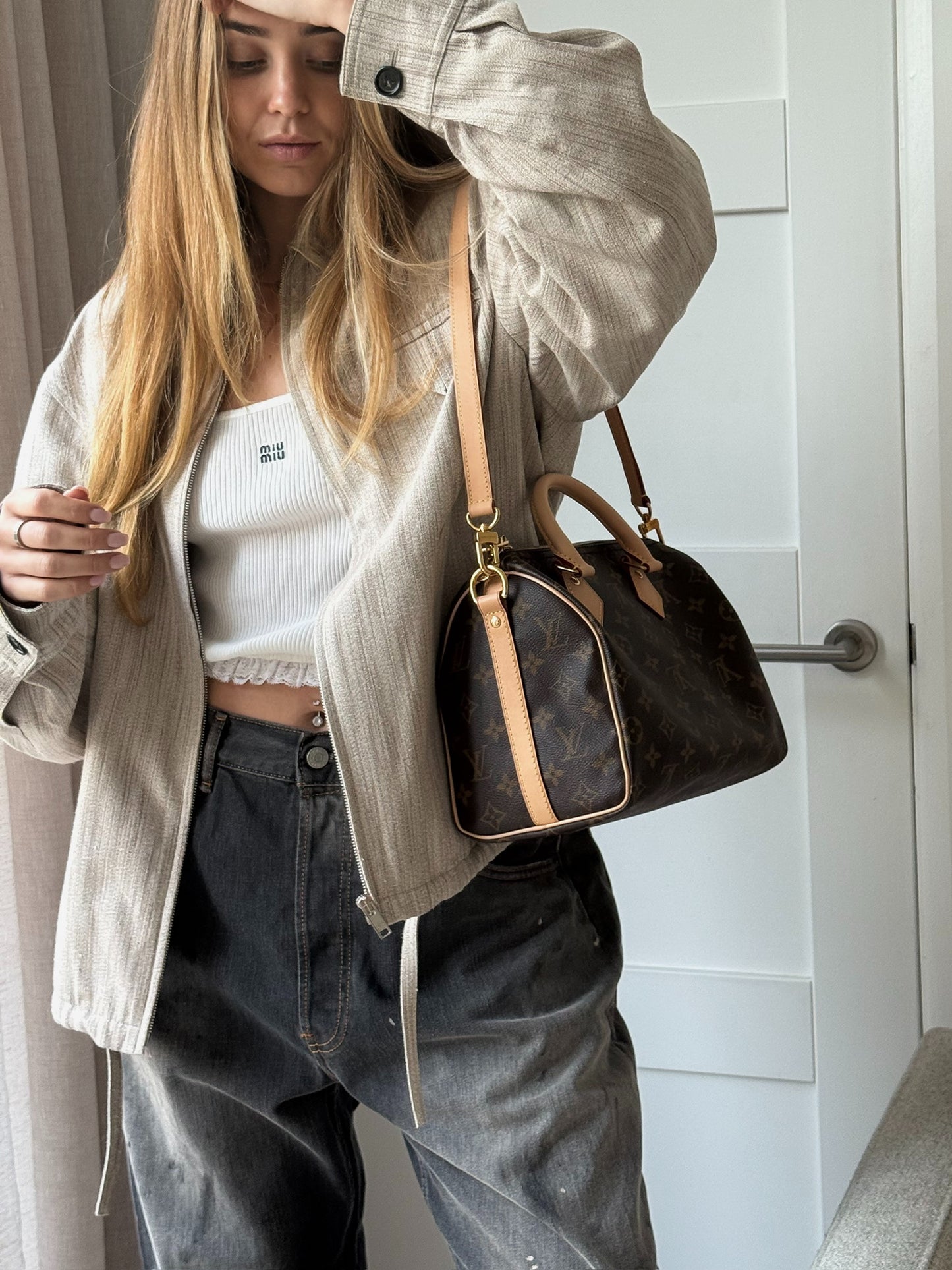 Miu Miu White Frill Ribbed Vest Top - Medium