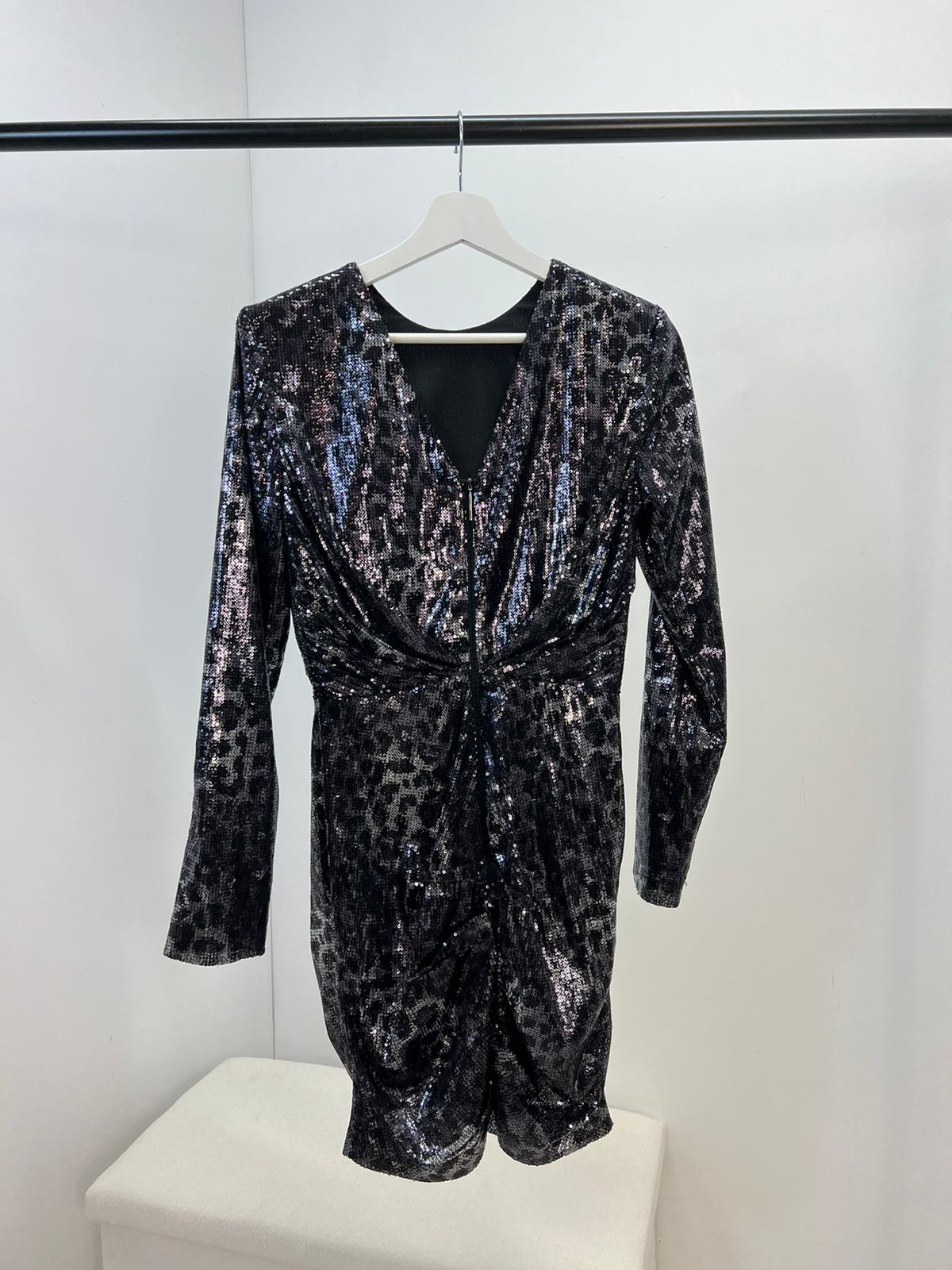 MSGM Multi Leopard Sequin Dress  - Small