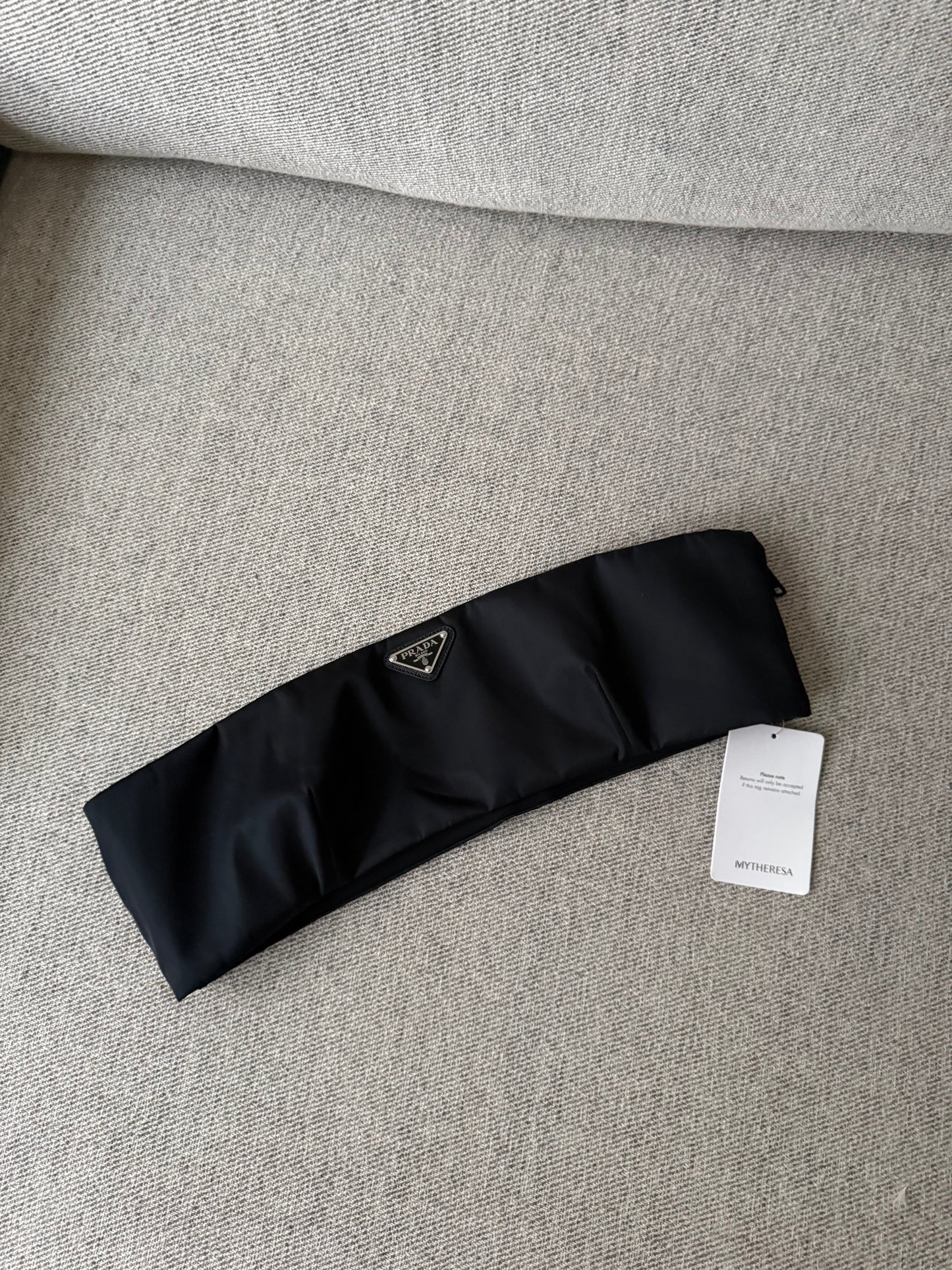 Prada Black Re-Nylon Bandeau Logo Top - New In Tags EU 44