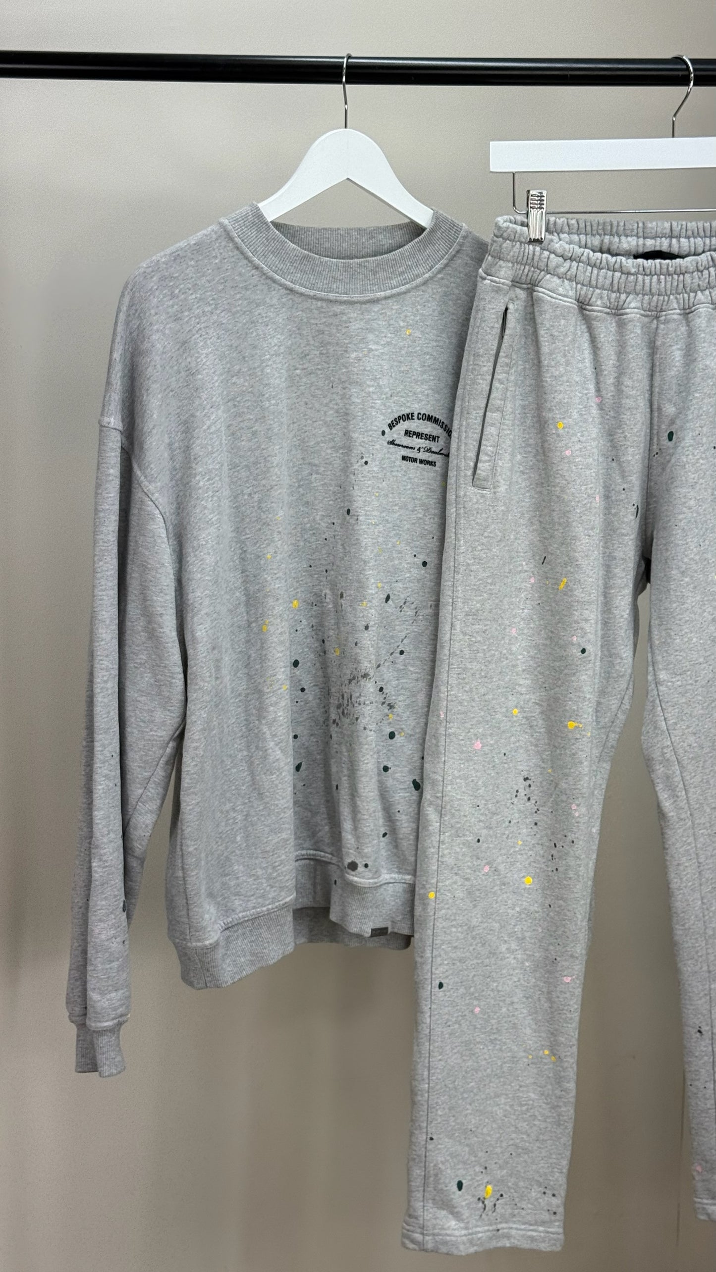 Represent Grey Paint splash tracksuit Set - M/L