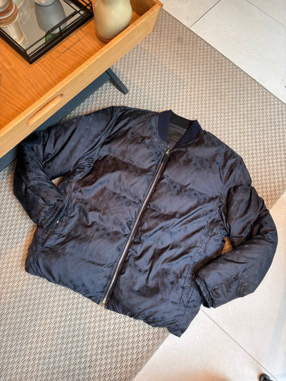 Louis Vuitton Navy Monogram Reversible Bomber Jacket – 54/XL
