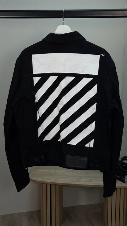 Off-White Black White Arrow Denim Jacket - Large