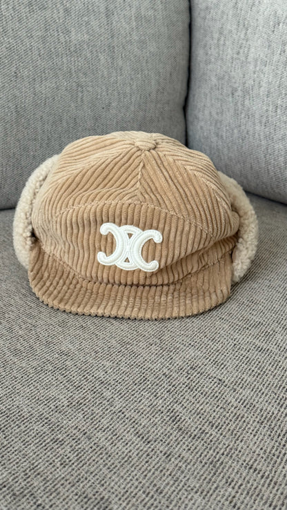 Celine Triomphe Shapka in shearling Hat