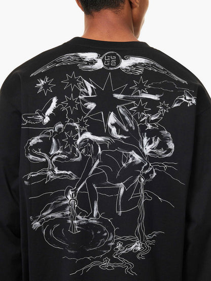 Givenchy Black Long Sleeve Tarot Print T-Shirt – Large
