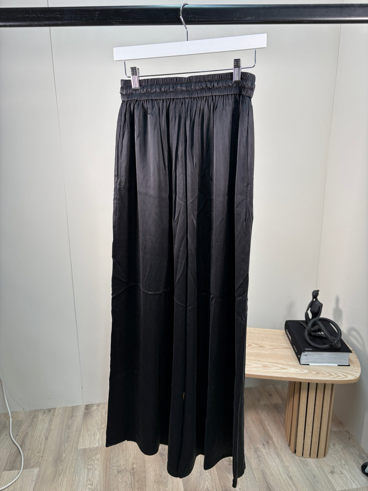 Zimmerman Black Silk Drawstring Wideleg Trousers - 0/small