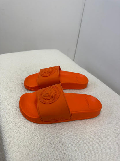 Kids Versace Orange Medusa Slider - EU 35 UK 2.5