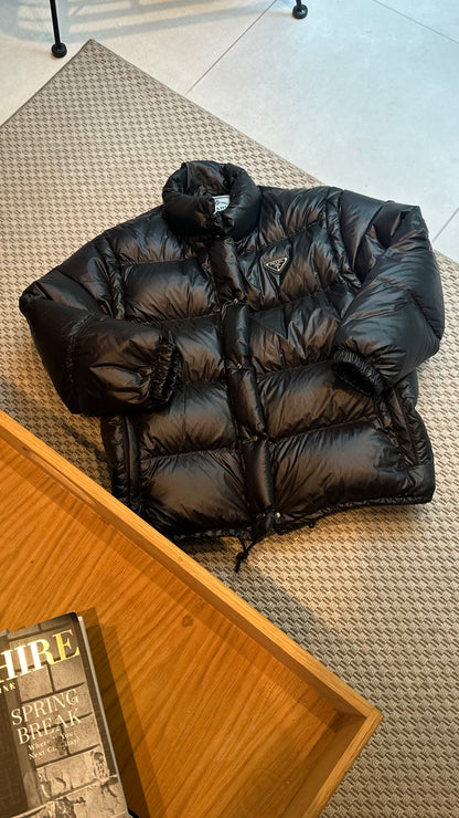 Prada  black re-nylon puffa coat - Small