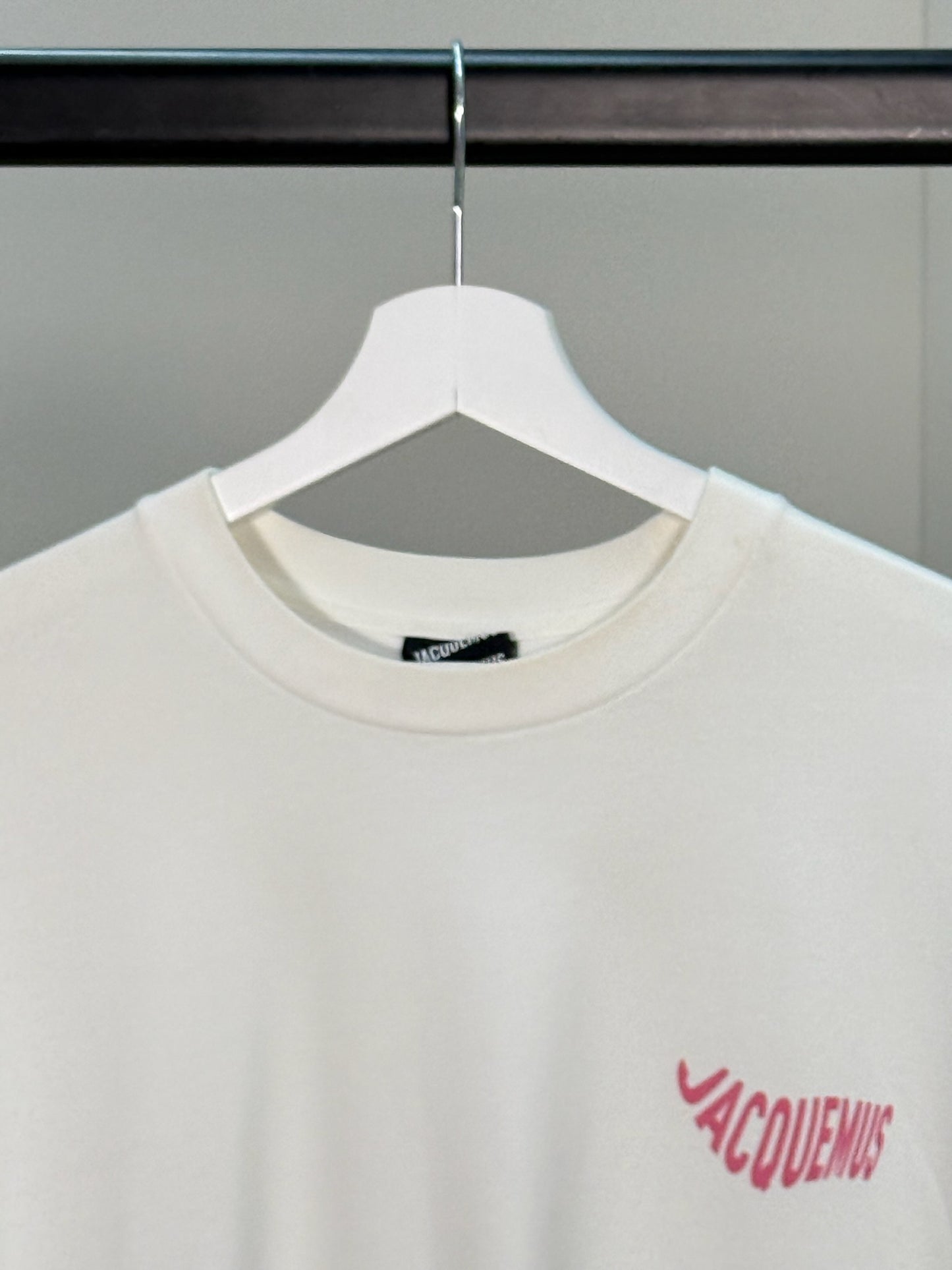 Jacquemus White Pink Le Vague Cotton T-Shirt - Large