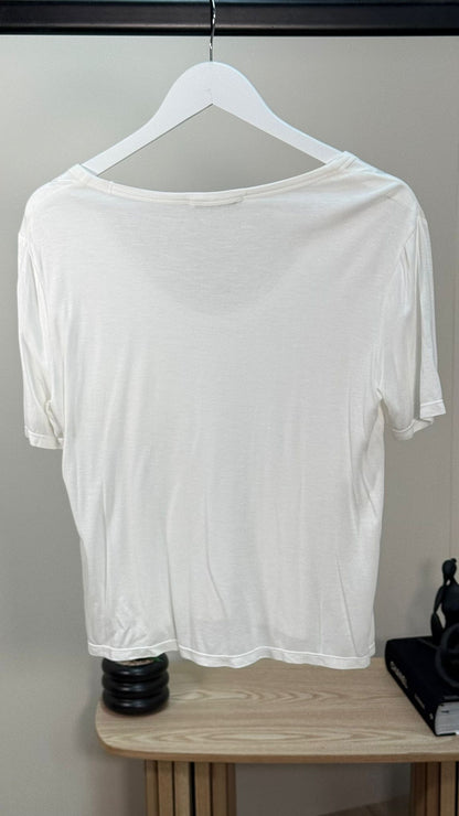 Alexander Wang White Top Pocket Cotton T-shirt - Small