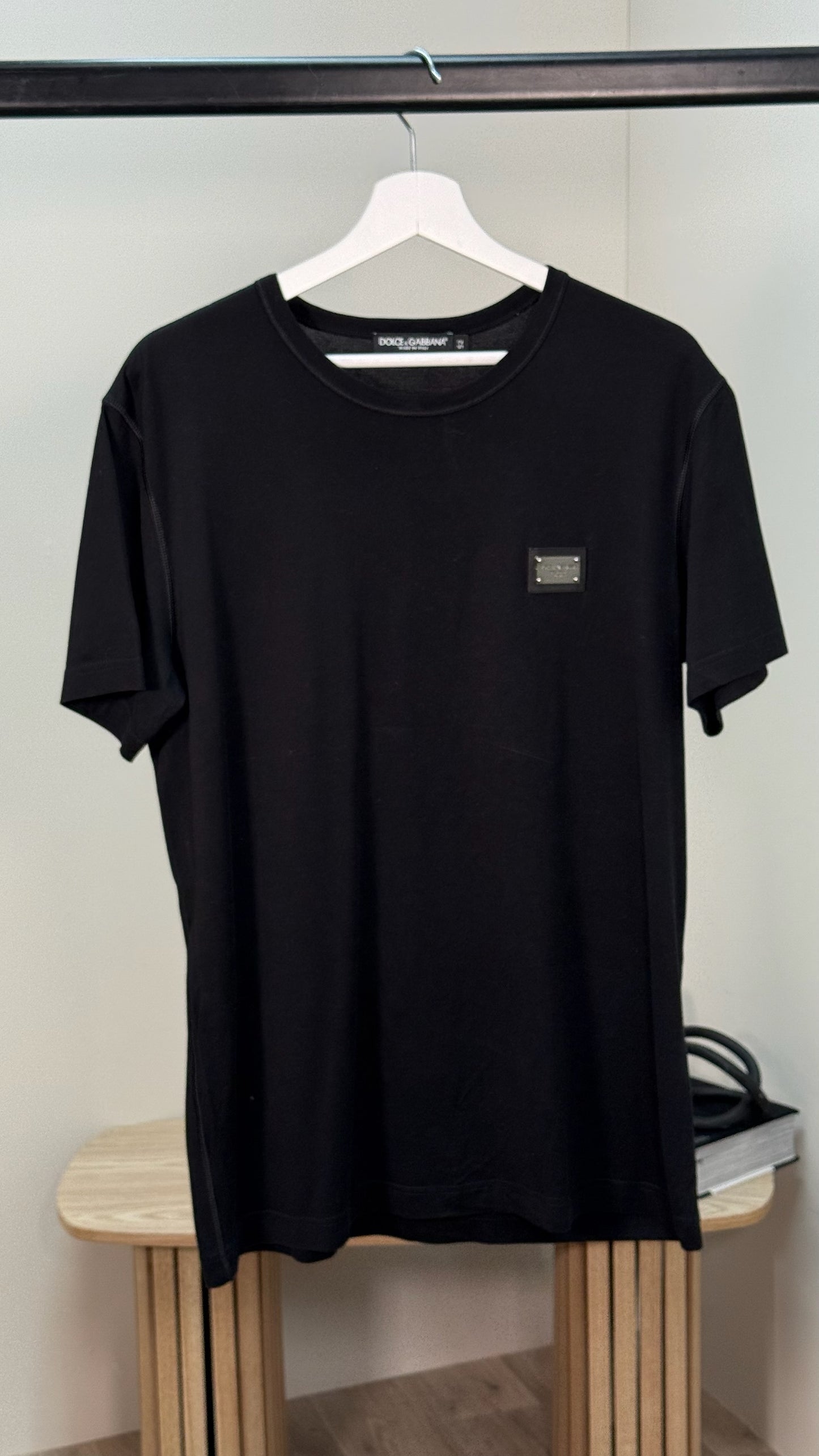 Dolce Gabbana Black Plaque T-shirt - 52/XL