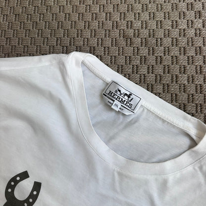 Hermès men’s white and orange chain t-shirt - XXL