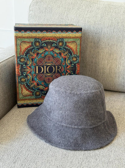 Dior Grey Wool Bucket Hat - Size 58