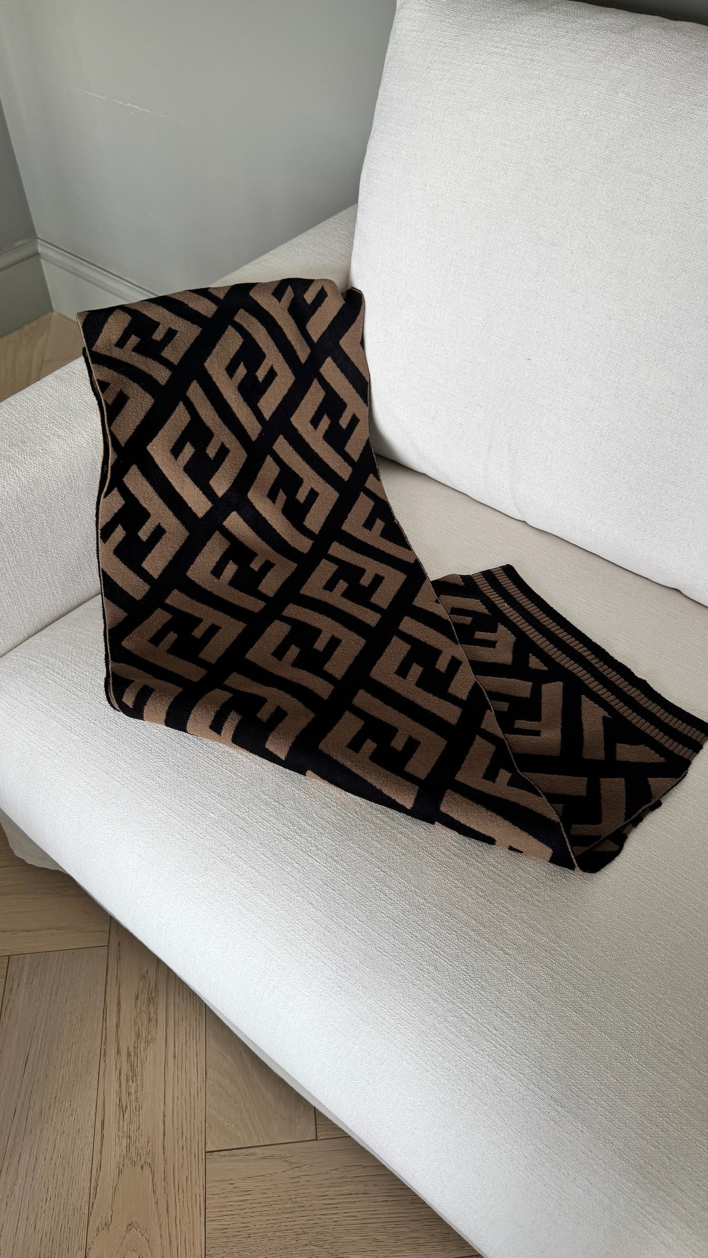 Fendi Black FF Print Scarf