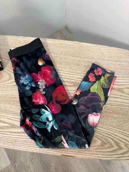 Kids Ted Baker Black Floral Leggings – Age 7