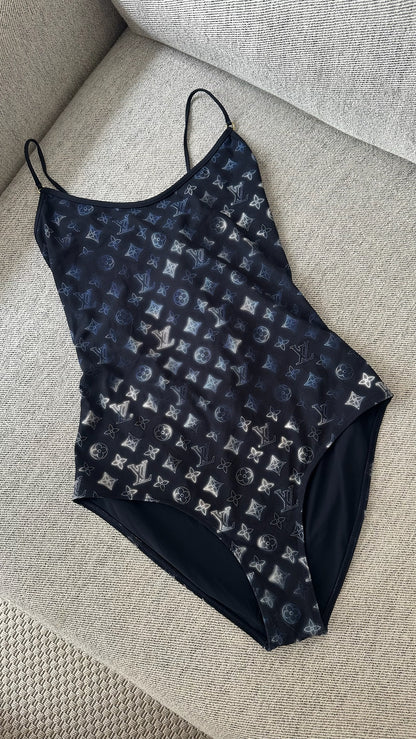 Louis Vuitton Blue Mahina Monogram One Piece Swimsuit-40/UK10