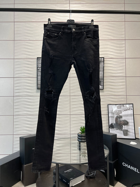 Amiri Black Distressed Skinny Jeans - 33