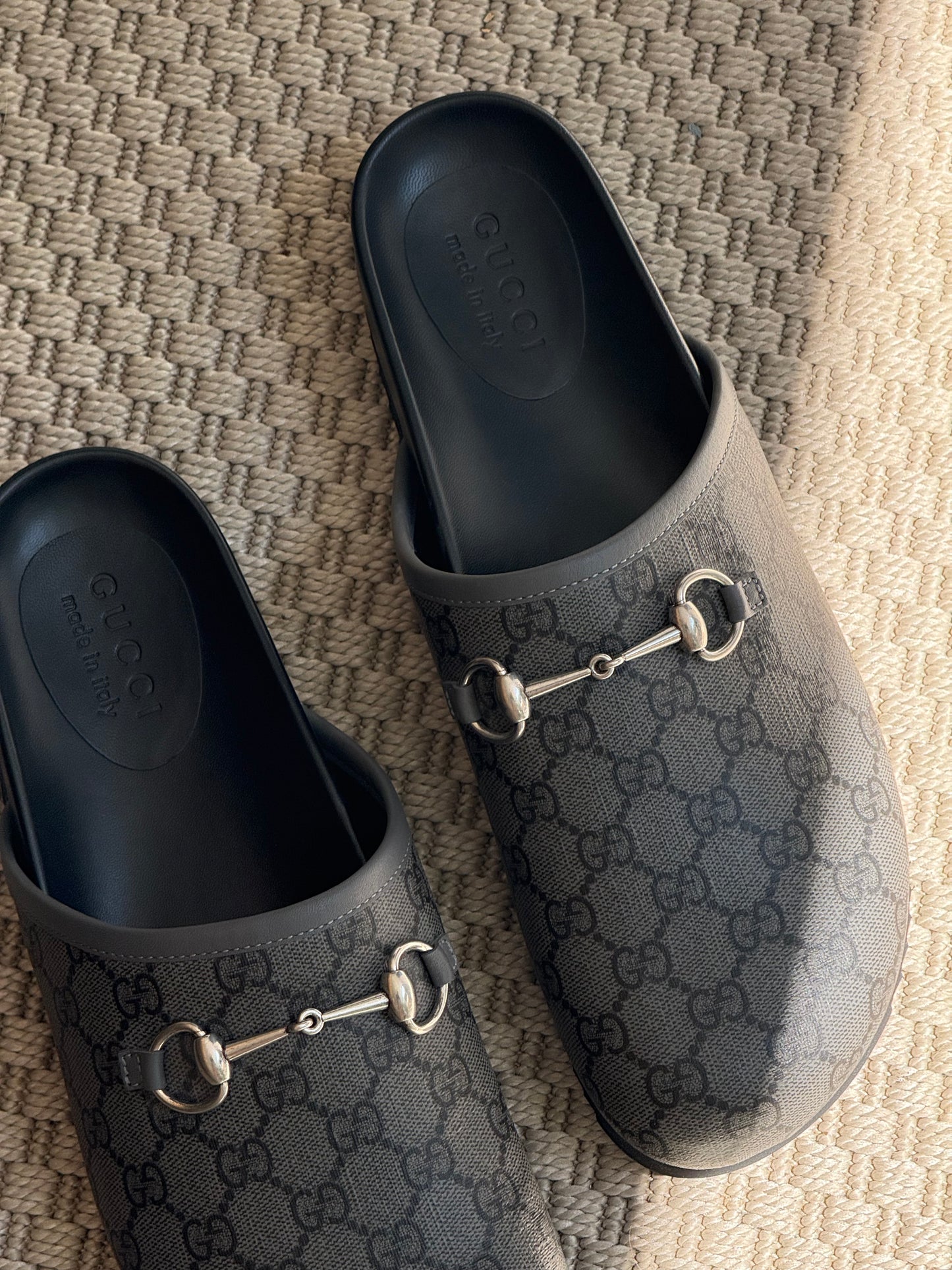 Gucci GG Horsebite Slider Mules- UK 10 Brand New