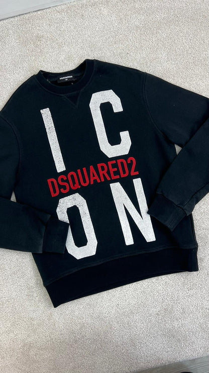 Kids Dsquared2 dsqd2 black and red crew neck jumper - Age 12