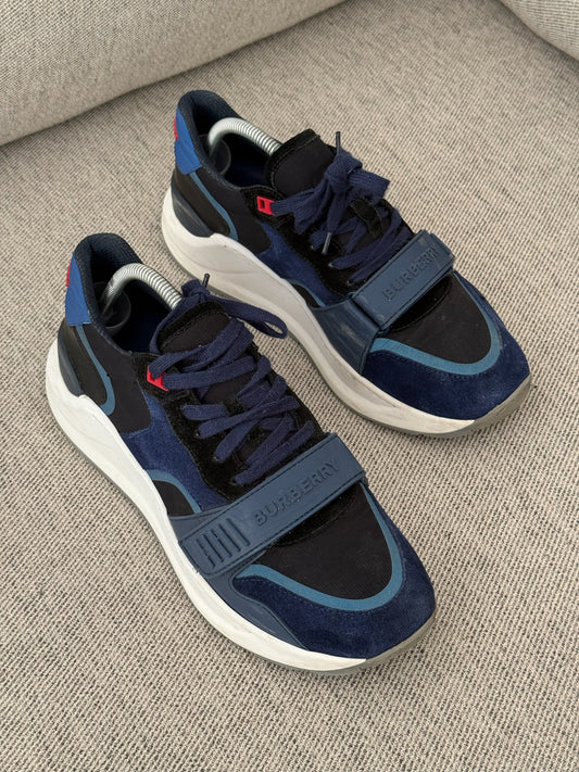 Burberry Blue Ramsey Oceanic Trainers- UK 8