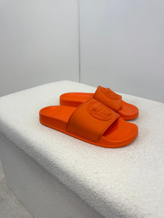 Kids Versace Orange Medusa Slider - EU 35 UK 2.5