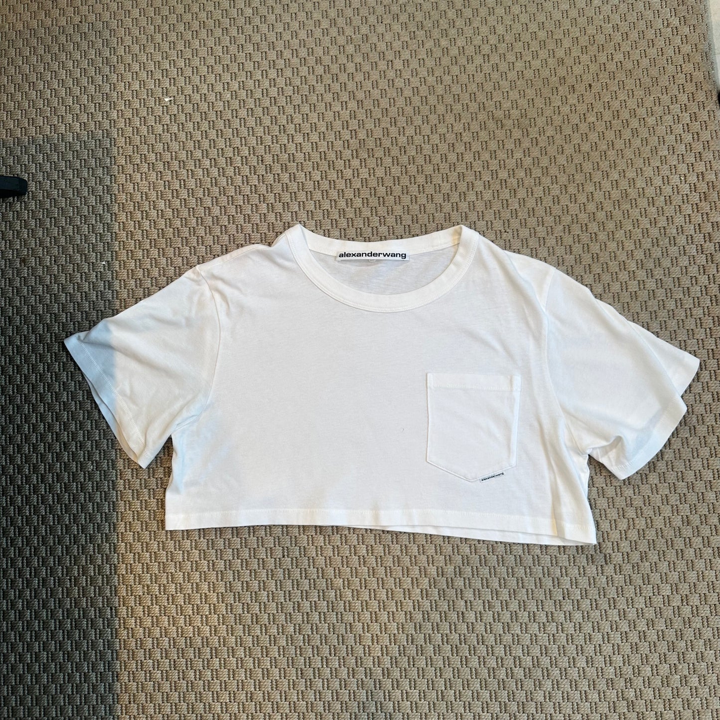 Alexander Wang White Logo Crop Top - Medium