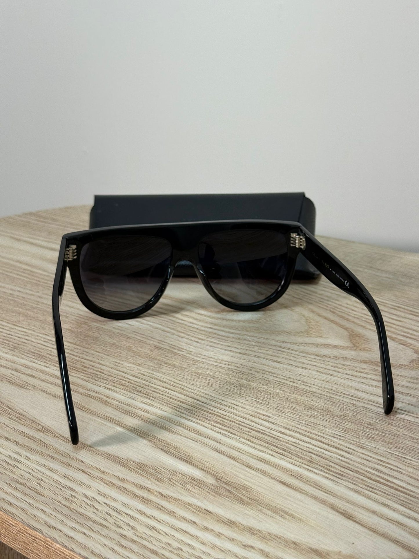 Celine Black Flat Top Aviator Sunglasses - One Size