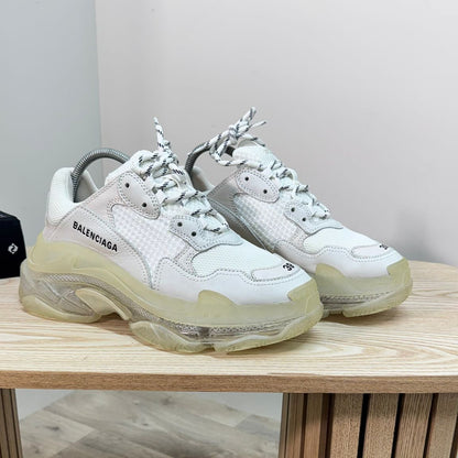 Balenciaga White Clear Triple S Trainers - EU39/UK 6