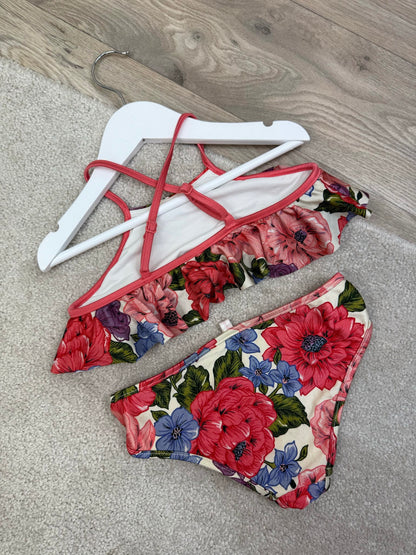 Kids Zimmermann Red Blue Floral Bikini Age 8