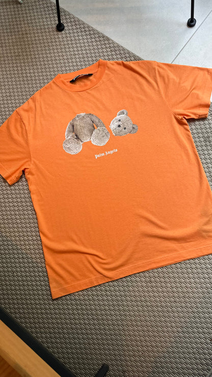 Palm Angels Orange teddy bear logo T-shirt - XXL