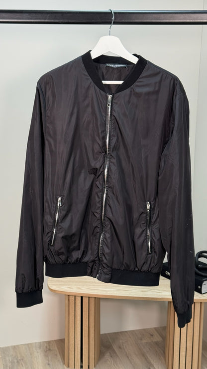Dolce & Gabbana Black Nylon Bomber Jacket - 52/ Large