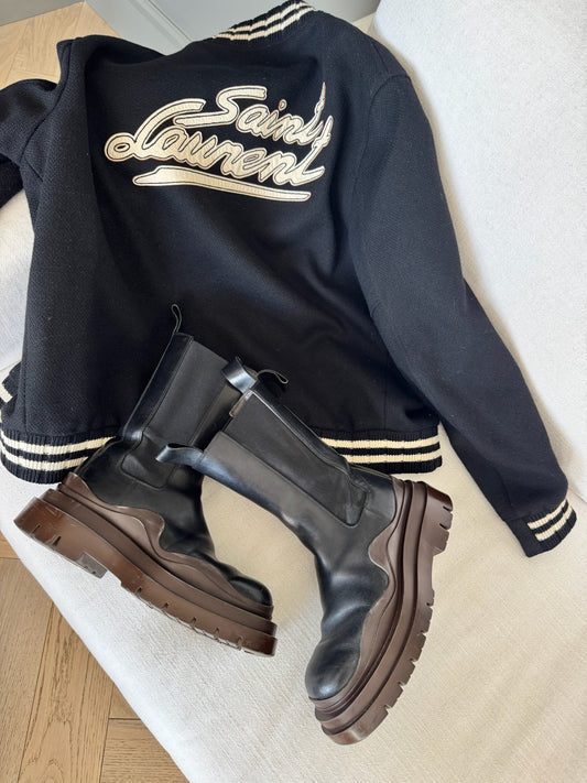 Bottega Veneta Black Tire Chelsea Boots – EU 39/UK 6