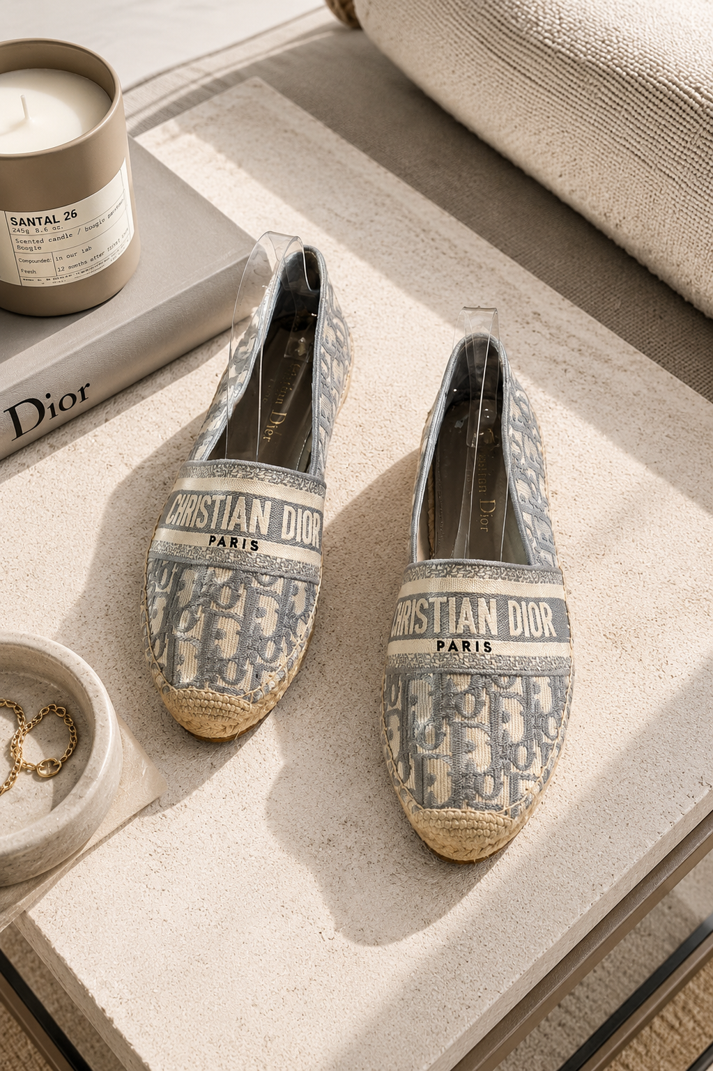 Dior Grey Oblique Gravville Espridille Shoe - UK 4.5