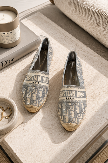 Dior Grey Oblique Gravville Espridille Shoe - UK 4.5