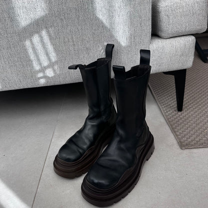 Bottega Veneta Black Tire Chelsea Boots – EU 39/UK 6