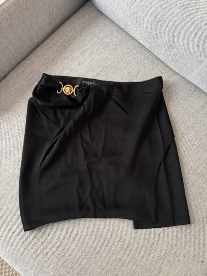 Versace Black and Gold Medusa Mini Skirt – UK8